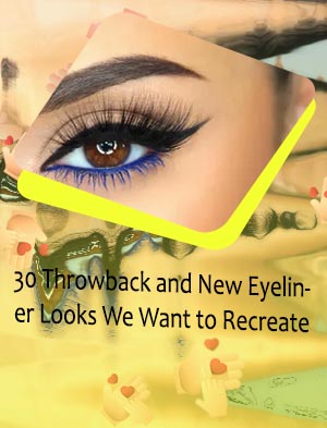 Blue eyeliner makeup looks